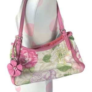 FOSSIL Pink Green Colorful Floral Shoulder Bag